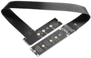 90 Degree NGFF M.2 M-Key NVME Extension Cable 40 CM PCIe 3.0/4.0 M.2 NVME/NGFF SSD Ribbon Flex Cable for Mainboard SSD 2230/2242/2260/2280 (90 ° Right Angle)