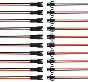 10 Pairs JST SM 2-Pin Cable 22AWG 2-Pin SM Male/Female Paired Connector Electrical Cable for LED Light Strips,Chassis Fans,RC Toys,etc(6.02 Inch) (2 PIN)