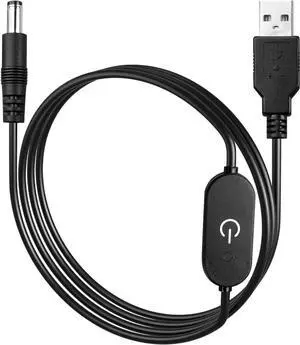 LED Strip Touch Dimmer 12V 3A USB Male to 5.5x2.5mm DC Male Controller Switch Extension Power Cord Connector Single Colour Dimming Switch Controller for LED Strip Light(3.28ft)