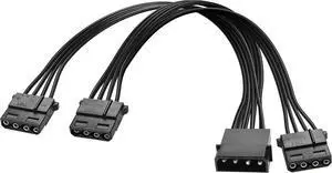 Molex Splitter Power Cable LP4 4-Pin Male to 3 x 4-Pin Female D-Type Plug Y Splitter IDE PSU Power Cable for IDE Hard Drives and IDE CD ROM/DVDRW Drives(1 to 3)
