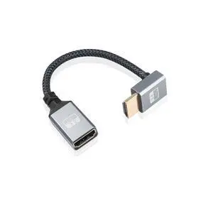 4K HDMI Extension Cable 90 Up Angled Degree HDMI Male to Female Extension Cable 4K @60HZ HDMI Short Cable for HDTV,Blu-ray Player,Projector,Monitor,Home Theater,etc(Up Angle)