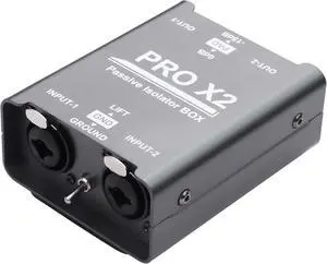Pro Passive Stereo Direct Connection Box 2-Channel Audio Isolator, Audio Current Sound Eliminator, 6.5 Permo Alloy Isolator, Mixing Console, live Broadcast