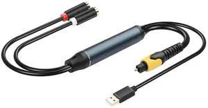 USB to 2RCA Female Digital Optical Cable to RCA Analog Audio Converter 1.5FT Optical to RCA Analog Converter for TV/PS4/Xbox/DVD/TOSLINK/Optical Port to Sound Box Amplifier Headset