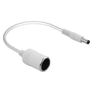 White 12/24V Cigarette Lighter Socket Power Supply Cable 18AWG DC 5.5x2.5mm Male Plug to Cigarette Lighter Female Plug Conversion Cable for Car Air Pump,Car Refrigerator etc(10.04 Inch)