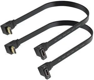 HDMI Extension Cable 4K 60Hz HDMI Extender Cord High Speed 90-Degree Angle HDMI Male to Female Extension Wire (M/F)