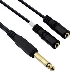1/4" to 1/8" TRS/TRRS Adapter 6.35mm Male to 3.5mm Female Stereo Audio Cable Y-Splitter Adapter for Amplifiers, Guitars, Pianos, Home Theater Equipment Etc.