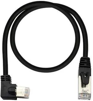 Cat6 Ethernet Cable 1.5 ft,90 Degree RJ45 Male to RJ45 Male Internet Extension Cable for PC, Router, Modem, Printer, Xbox, PS4(Angle Left)
