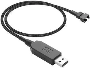 USB to 3/4 Pin Step-Up Fan Power Cable DC5V to DC12V USB-A Male to 3/4 Pin Male Chassis Fan Cable for CPU Fans,Chassis Fans etc(21.26 Inch)