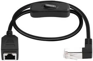 Ethernet Extension Cable 90 Degree Angled RJ45 Male to Female Network Cable,CAT5 Ethernet Male to Female Connector Cable with Switch,for PC, Router,Laptop (0.6/Angled Down)