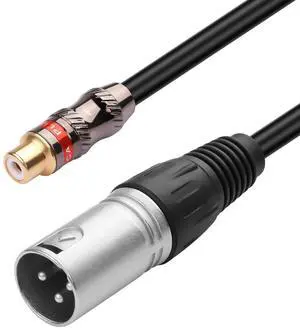 2 PCS RCA Female to XLR Male Cable RCA Female to XLR Male HiFi Audio Cable RCA to XLR Interconnect Microphone Cable for Home Audio System - 0.3M (RCA Female to XLR Male)