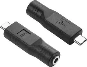 USB C Male to DC Female Power Adapter Type-C to DC 4.0 x 1.7mm Female Converter Work with 20V/100W+ Type-C PD Source(2-Pack)