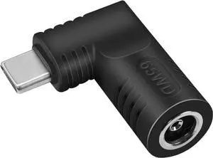 DC 6.0mm x 3.7mm to USB C Adapter,90 Degree DC to PD 65W USB Type C Male Power Plug Charge Adapter Compatible for Laptop Phone