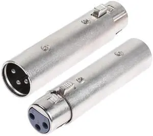 XLR Male to Female Adapter,3 Pin XLR Audio Microphone Cable Extension Adapter Connector(2-Pack)