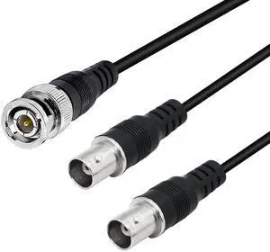 Coaxial Y Splitter Cable - BNC Male to Dual BNC Female Connector Adapter Cable for Cameras and Video Equipment (0.4m) Coaxial Y Splitter Cable - BNC Male to Dual BNC Female Connector Adapter Cable for Cameras and Video Equipment (0.4m)