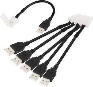 8mm USB LED Light Strip Connector USB to 2-Pin 8mm Wide solderless Light Strip Clip for 3528 5050 LED Light Strips(6-Pack)