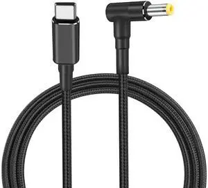 100W PD USB C to DC 5.5mm x 2.5mm Power Cord,90 Degree DC 5.5 x 2.5mm Male to USB Type C Male Power Charging Cable for PD Charger and PD Power Bank(1.8M)
