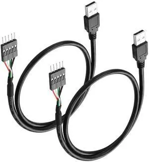 Dupont 5 Pin Male to USB Adapter Cable,USB Male to Dupont 5 Pin Male with 0.1"/2.54mm Pitch Motherboard Cable Cord 50CM/1.64FT (2-Pack)