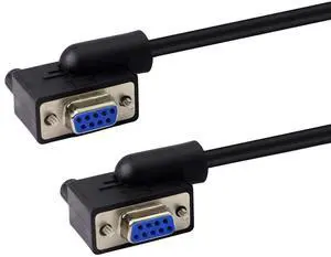 30 cm Straight Through DB9 RS232 Serial Cable. 90 Degree Left to Right Angled RS232 Female to Female Cable, YOUCHENG, for Computers, Printers, Scanners(L/R)