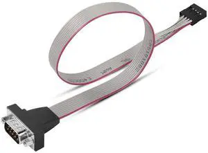 DB9 to 10Pin IDC Serial Cable,2Pack RS232 Serial Male to 10 Pin (2x5) IDC Motherboard Header Panel Moun Flat Ribbon Cable(0.3m)