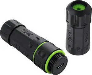 USB C Waterproof Coupler,IP68 USB Type-c Female to Female Panel Mount Waterproof Connector,Type C 3.1 Extender Adapter for Outdoor Data Transfer/Charging