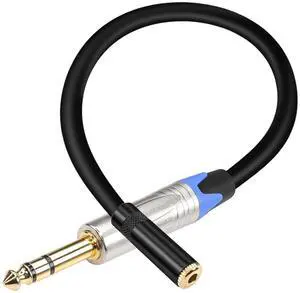 1/4 to 1/8 Headphone Adapter,6.35mm TRS Male to 3.5mm Female Stereo Jack Audio Adapter Extension Cable for Headphones, Amplifiers, Guitar,Amplifiers(0.3M/1FT)