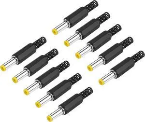 DC 5.5x2.5mm Power Replacement Plug,DC 5.5mm x 2.5mm Male Solder Type Power Plug Adapter for Power Cable Repair(10 Pack)