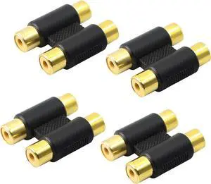 2 RCA Female to Female Coupler RCA Dual Female to Dual Female Adapter Cable Extension Connector for Speaker,RCA Cable,Amplifier Etc(4-Pack)