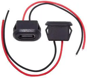 2pcs/set DIY OEM Type-C USB-C Female Socket to 2Pin Open Cable Latch Mount Type DC 5V Power 2pcs/set DIY OEM Type-C USB-C Female Socket to 2Pin Open Cable Latch Mount Type DC 5V Power