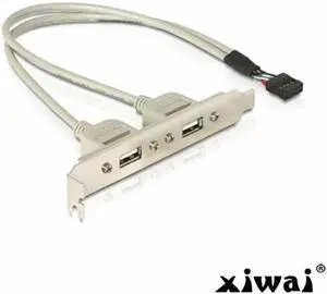 PCI USB 2.0 A type Female Screw to Motherboard 9p header cable with bracket