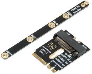 2230 NGFF A+E-Key Male to NVME M-key Female Extension PCI-E 4.0 Adapter with Bracket for Laptop Mainboard SSD 2280