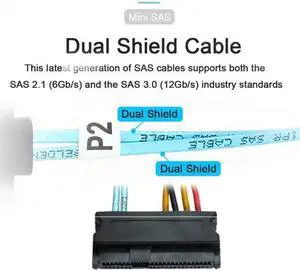 Cable Slimline SAS 4.0 SFF-8654 4i 38pin Host to 4 SAS 29pin SFF-8482 Target Hard Disk Fanout Raid Cable Cable Slimline SAS 4.0 SFF-8654 4i 38pin Host to 4 SAS 29pin SFF-8482 Target Hard Disk Fanout Raid Cable