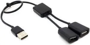 Cable Black USB 2.0 Dual Ports Hub Cable Bus power For Laptop Macbook Notebook PC & Mouse & Flash Disk Cable Black USB 2.0 Dual Ports Hub Cable Bus power For Laptop Macbook Notebook PC & Mouse & Flash Disk