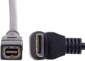 Up Angled DP DisplayPort 90 Degree to Mini DP DisplayPort Female Cable for Displays Monitors