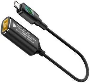 Rectangle Jack Thinkpad X1 Input to USB-C Type-C Power 140W Smart LED Display Charge Cable for Laptop Phone PD9V/5V/20V/7A