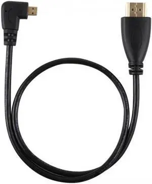 Right Angled 90 Degree Micro HDMI to HDMI Male HDTV Cable for Cell Phone and Tablet and Camera