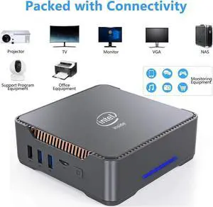 Celeron J3455 Windows 10 Pro Mini PC DDR4 8GB RAM 128GB SSD 1000M LAN Dual Wifi BT4.0 Mini Computer Support 2.5" HDD