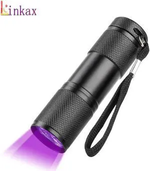 Mini Aluminum LED UV Light 395nm 9 LED UV Flashlight Money check Purple Light ultraviolet Lamp