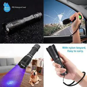 led flashlight Waterproof Torch T6&UV LED Multi-function flash light use 18650 battery portable Urine Stains tactical light