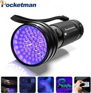 High quality UV Light 51LED 21LED 12LED UV Light 395-400nm LED UV Flashlight torch light lamp safety UV detection AAA battery