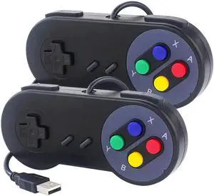 USB Game Controller Gamepad Retro Joypad Black Gray Gamepads for PC Laptop Windows for NESPi4 Case for Raspberry Pi 4