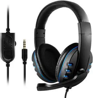 3.5mm Wired Gaming Headphones Over Ear Game Headset Noise Canceling Earphone with Micro Volume Control for PC Laptop Smart Phone