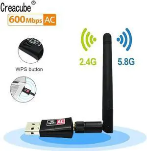 600M Wireless USB WiFi Adapter Network Card Wifi Receiver 2.4/5G Dual Band Antennas Computer Network LAN Card