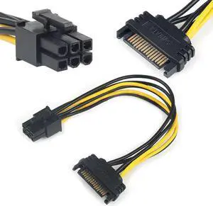 15 Pin SATA Power to 6 Pin PCI Express Adapter Cable Power Supply Cable 20CM 1 Pcs SATA 15-Pin Female to 6 Pin PCI-Express Card 15 Pin SATA Power to 6 Pin PCI Express Adapter Cable Power Supply Cable 20CM 1 Pcs SATA 15-Pin Female to 6 Pin PCI-Express Card