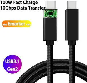 10Gbps Cable 5A 100W PD Charge USB3.1 Gen2 Video Cable USB Type C Male to Male for Thunderbolt 3 MacBook Pro XPS 10Gbps Cable 5A 100W PD Charge USB3.1 Gen2 Video Cable USB Type C Male to Male for Thunderbolt 3 MacBook Pro XPS