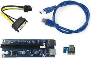 60cm USB3.0 PCI-E Express 1x To 16x Extender Riser Card Adapter with 15pin to 6PIN Power SATA Cable For BTC bitcoin mining miner 60cm USB3.0 PCI-E Express 1x To 16x Extender Riser Card Adapter with 15pin to 6PIN Power SATA Cable For BTC bitcoin mining miner