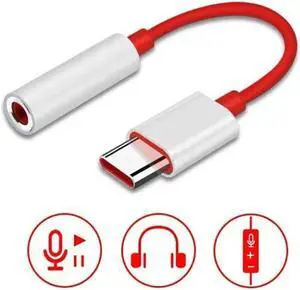 For 7 Pro 6T USB Type C To 3.5MM Earphone Jack Adapter Aux Audio For Music Converter Cable