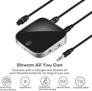 2 IN 1 BTI-029 Bluetooth 5.0 Audio Transmitter Receiver 3.5mm AUX SPDIF Wireless Bluetooth Adapter for Car and TV/PC