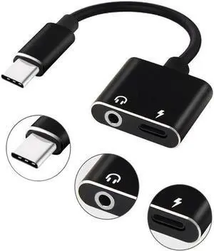 Jack Headphone Adapter Charger for Audio Converter Charging Splitter Headphone Car USB-C Charger Cable Adapter