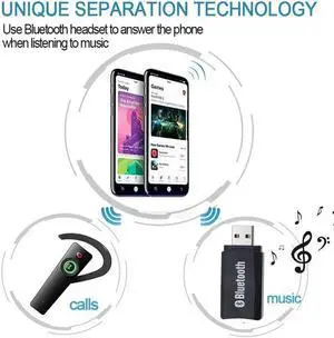 USB Adapter Bluetooth Receiver A2DP Dongle Stereo Music Audio Receiver For Car AUX Android/IOS Mobile Phone