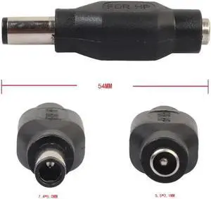 7.4x5.0mm Male Plug to 5.5x2.1mm Female Jack DC Power Adapter Converter Adapter for Notebook Laptop PC 7.4x5.0mm Male Plug to 5.5x2.1mm Female Jack DC Power Adapter Converter Adapter for Notebook Laptop PC